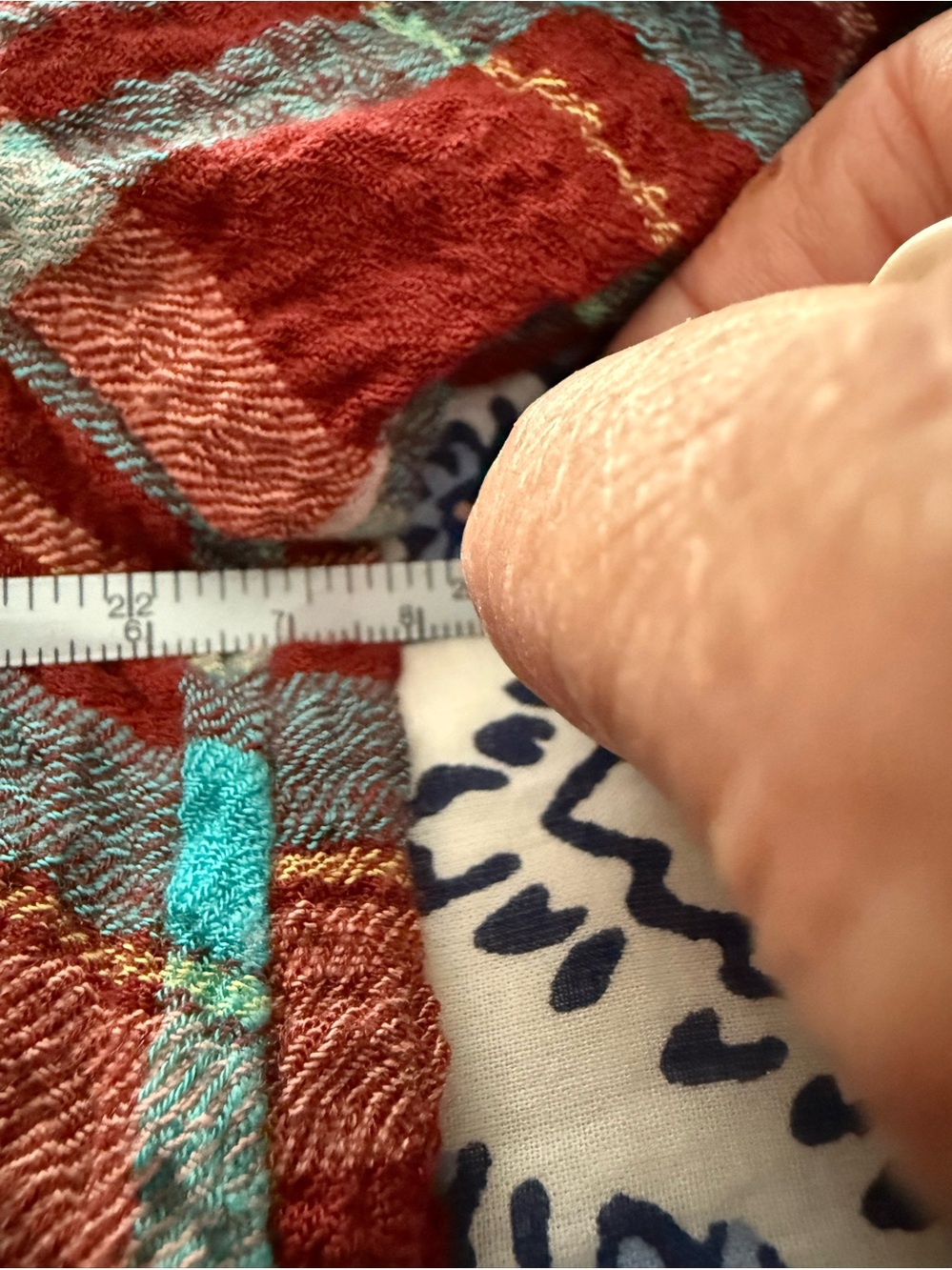Pilcro Long Plaid Button-Down Shirt Dress in Burgundy and Teal - Picture 16 of 16